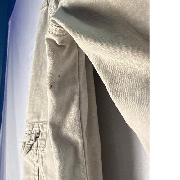 Y2K Hollister Cargo Pants Straight Leg Multi Pockets Light Wash Women's 3/Small - Picture 3 of 4